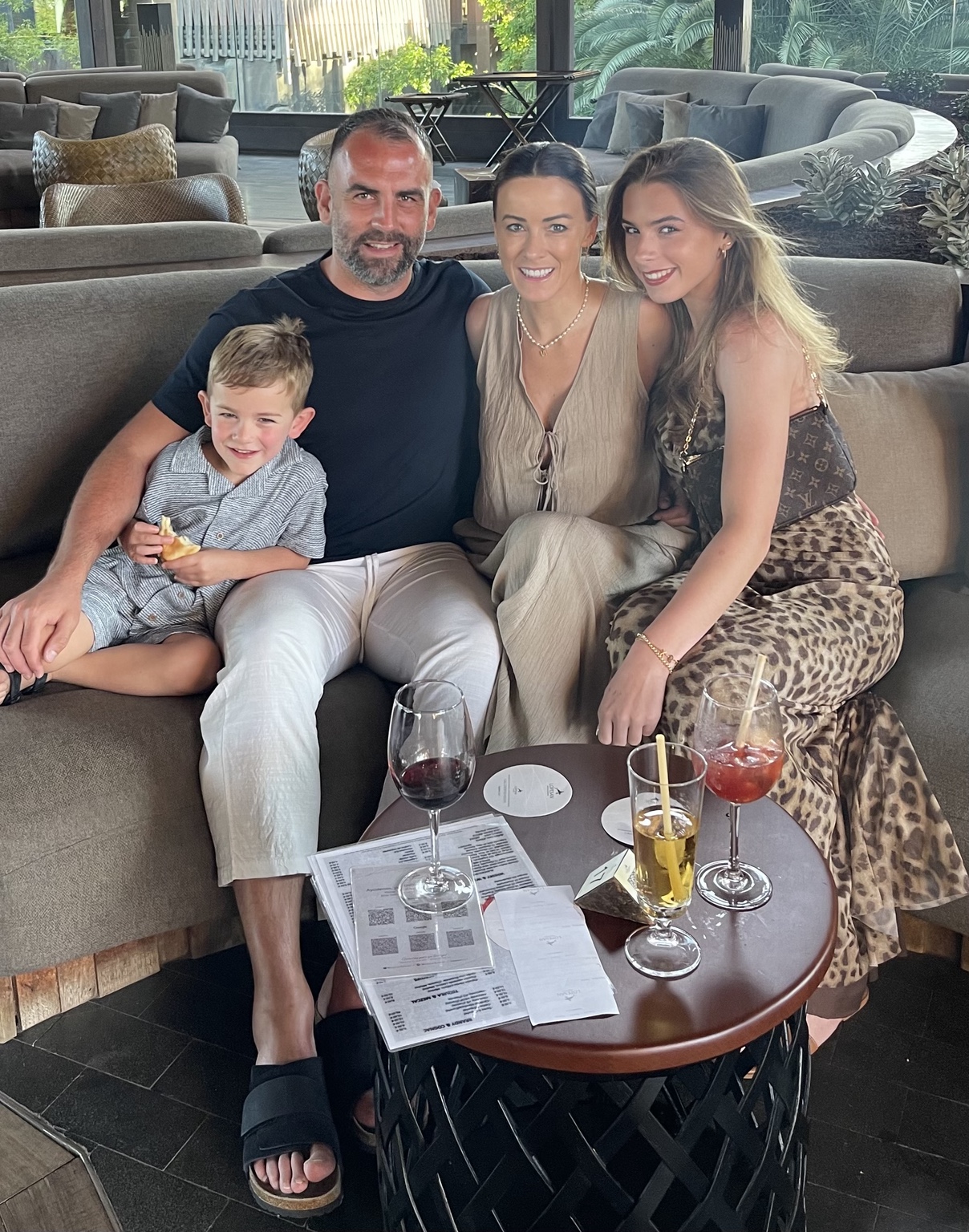 Simon, Nicola, Poppy and Louis together as a family of four