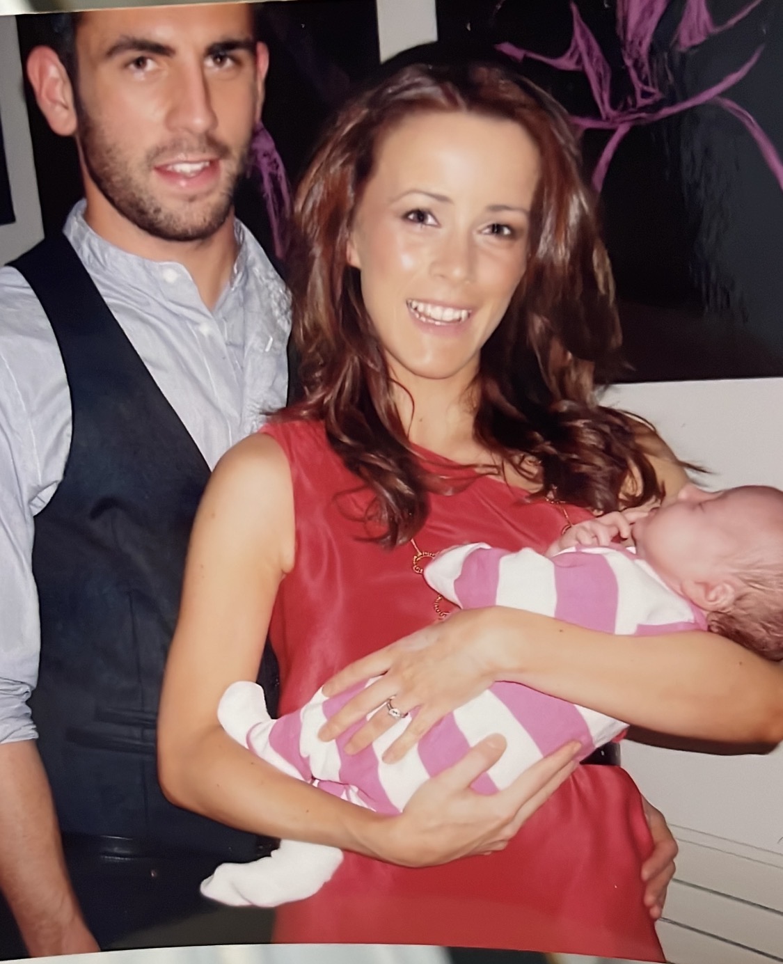 Nicola and Simon with baby Poppy in 2008